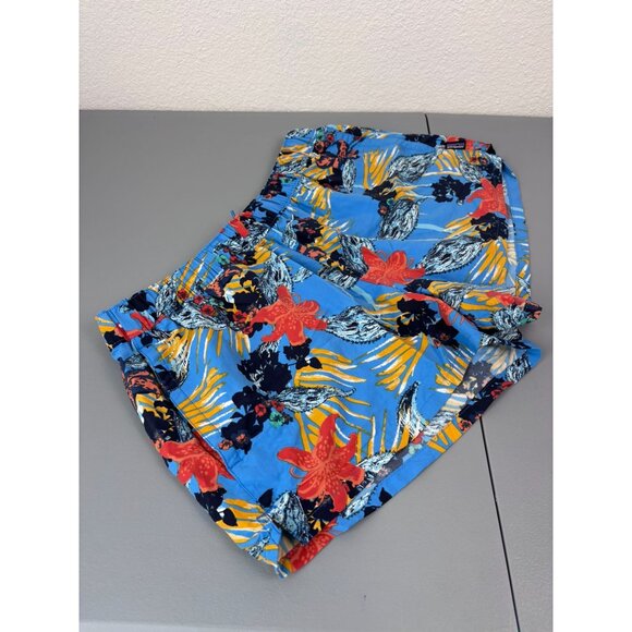Patagonia women's medium blue patterned 2.5 inseam baggies shorts hiking outdoor - Picture 2 of 7